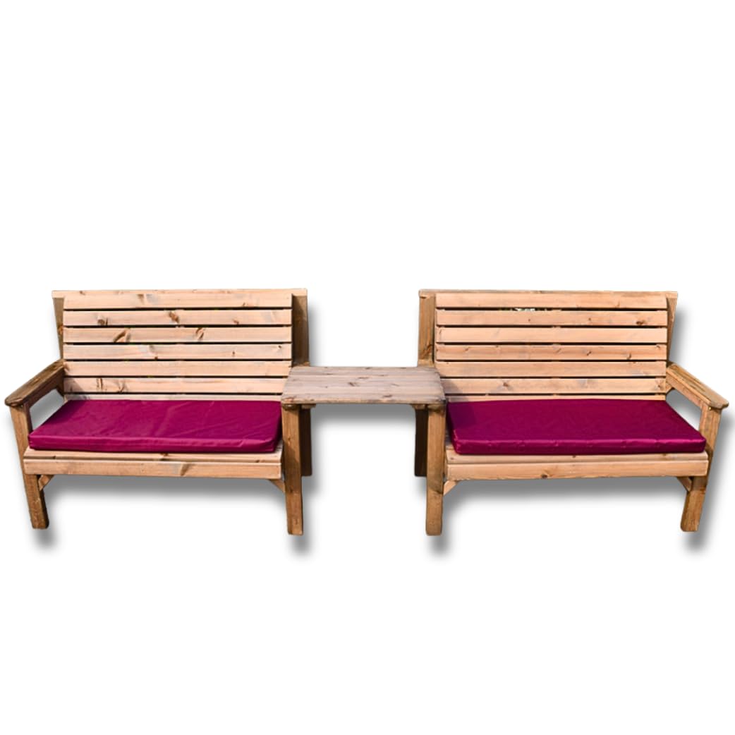 Wooden Garden Bench Set with Straight Tray