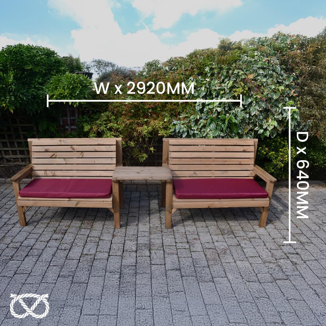 Wooden Garden Bench Set with Straight Tray - Image 5