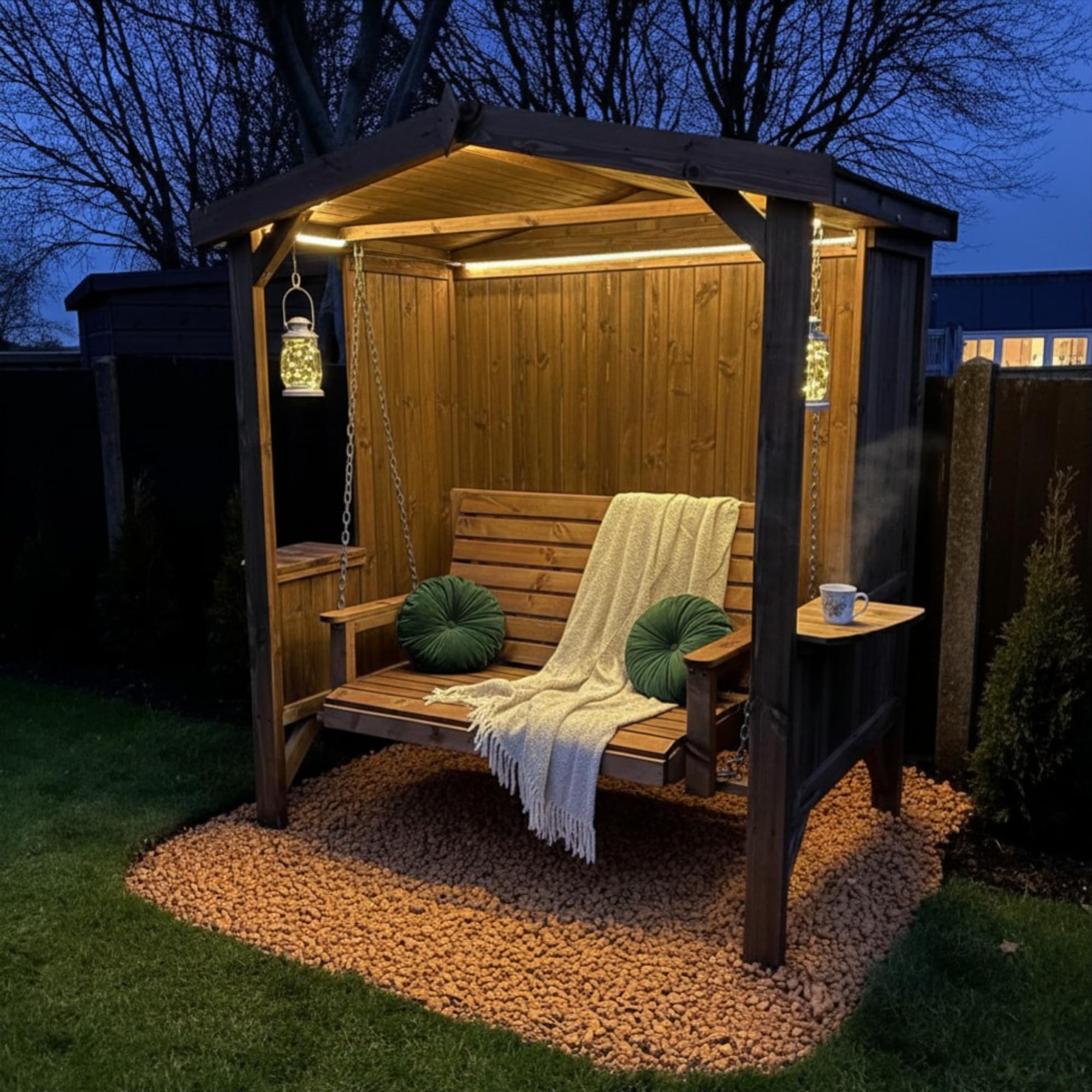 STAFFORDSHIRE OUTDOOR FURNITURE LTD Wooden Garden Swing Seat with Frame - Image 5
