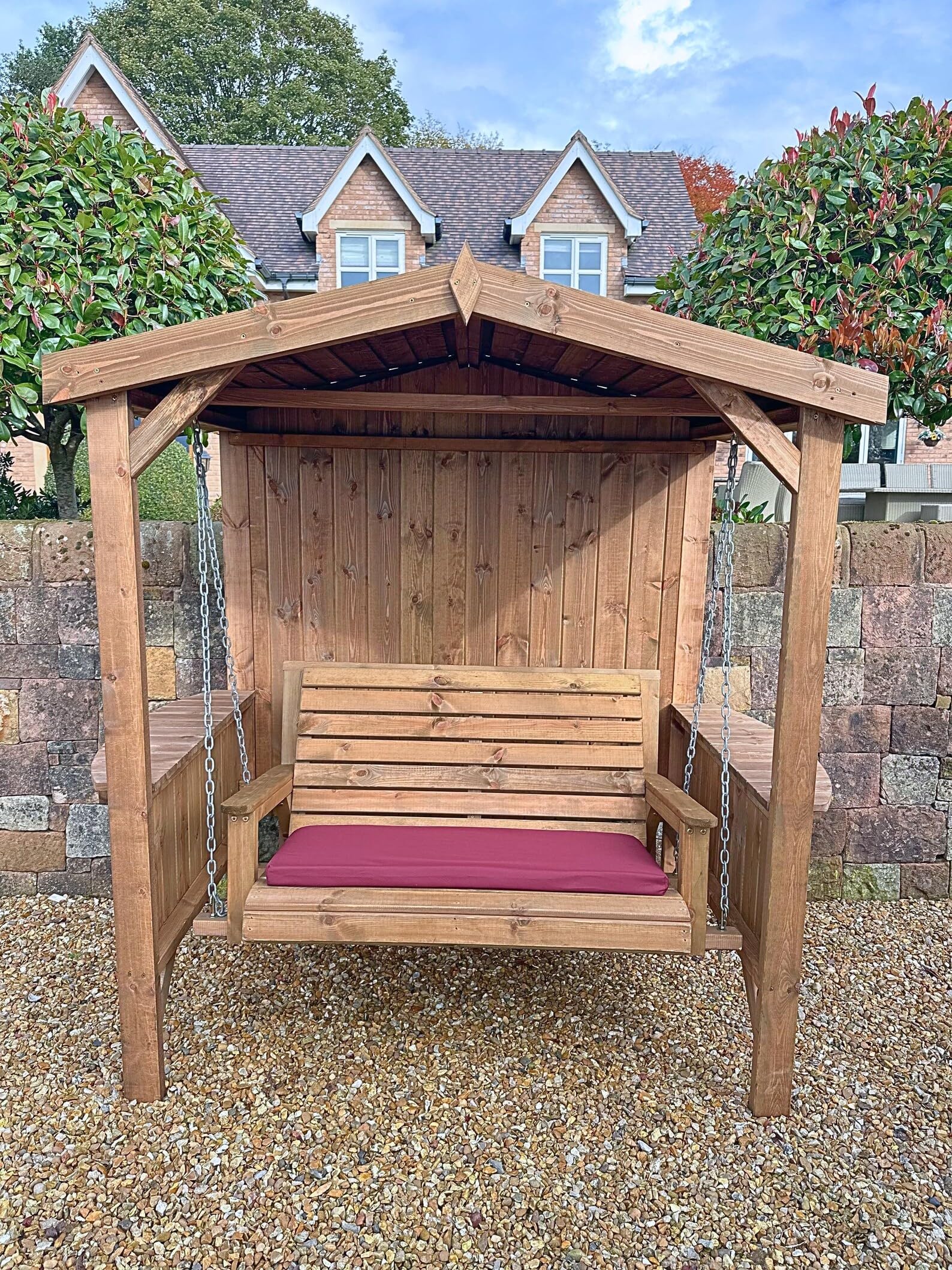 STAFFORDSHIRE OUTDOOR FURNITURE LTD Wooden Garden Swing Seat with Frame - Image 7